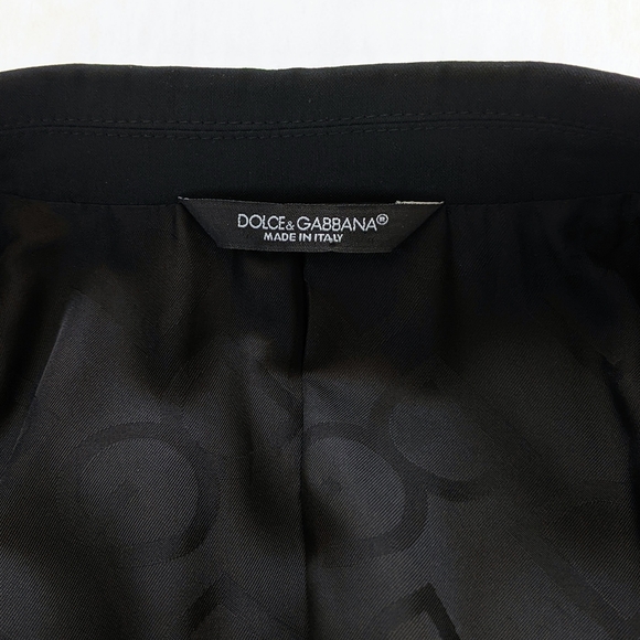 Dolce & Gabbana Martini Fit Black Wool Silk Blazer Suit Jacket | Size 46 - Picture 2 of 16
